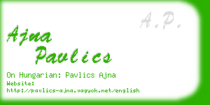 ajna pavlics business card